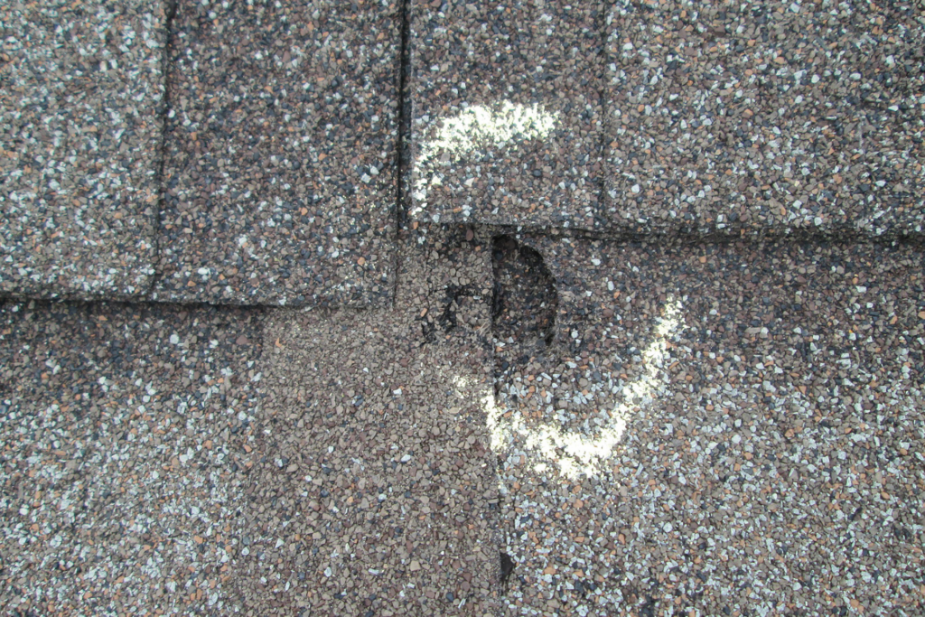 sign of hail damage on roof